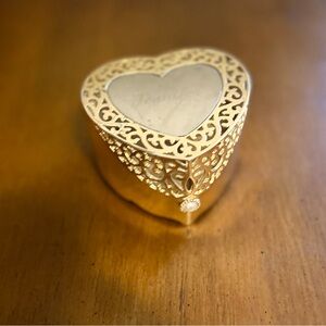 Things Remembered Silver Heart Jewelry Ring Box Etched with Jennifer